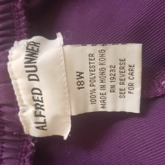 Alfred Dunner Woman's Deep Purple Elastic Waist Pull On Slacks Size 18W - Picture 6 of 8
